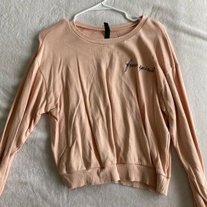 Pink free spirit cropped sweatshirt